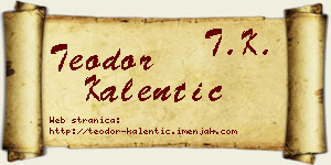 Teodor Kalentić vizit kartica